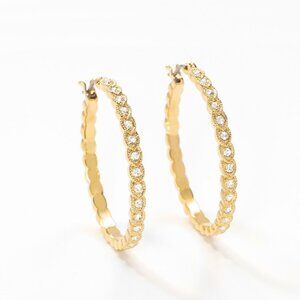 Lena Earrings, golden ~ Touchstone Crystal‎ by Swarovski